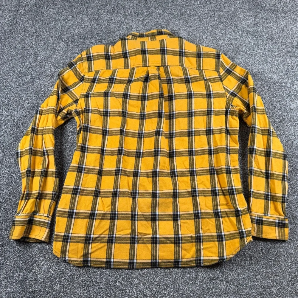 The North Face Flannel Shirt Men's Large Yellow Plaid Long Sleeve Button Down
